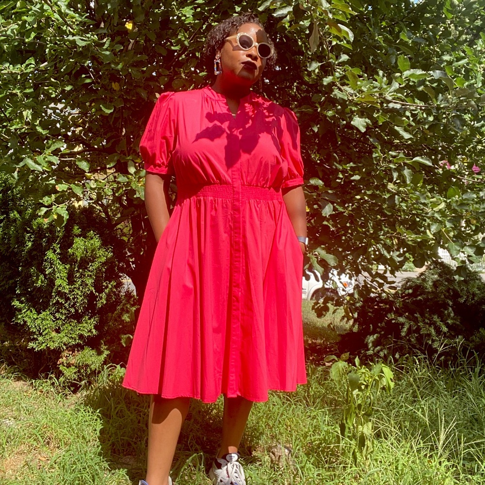 Worthington Hot Pink Flair Dress, size XL